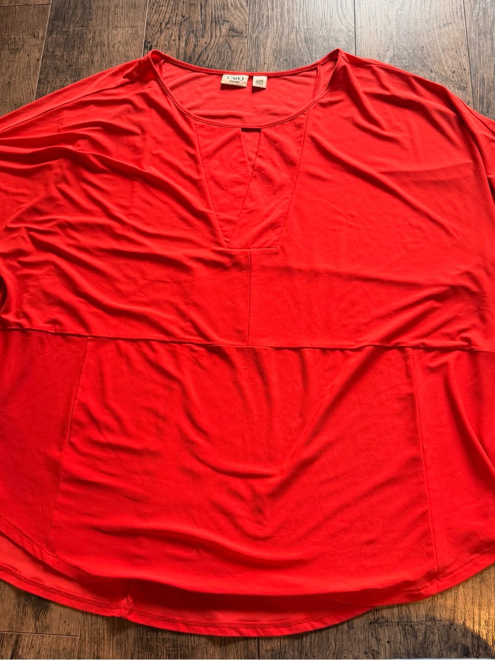 Red Women's V-Neck Tunic Shirt
